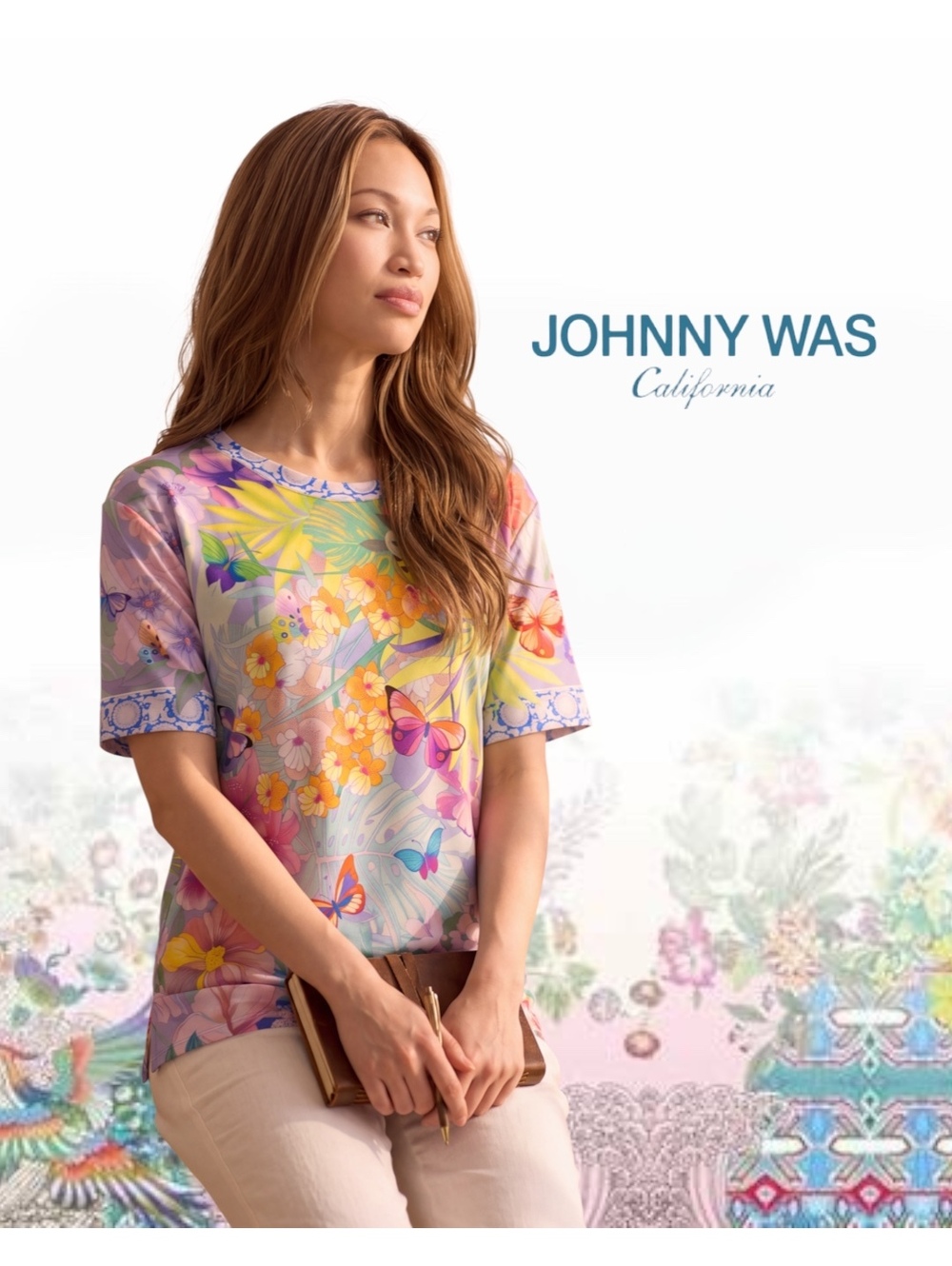 NWT Johnny Was XXL Cozumel Floral Butterfly Favorite Swing Tee Shirt